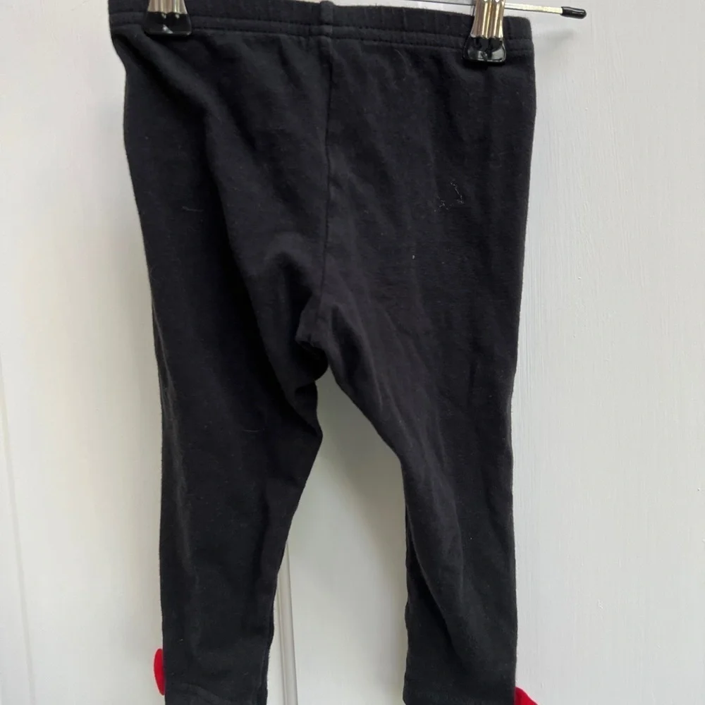 Carter’s 24M Black Girls Stretch Leggings Pants with Red Bows